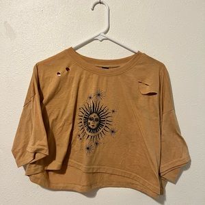 Flowy crop top with sun & moon